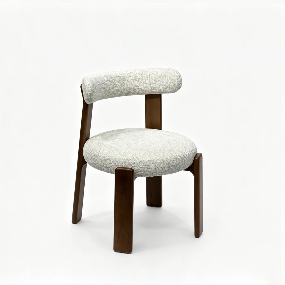 Italian Minimalist Modern Solid Wood Legs Fabric Backrest Soft Seat Cushion Suitable Dining Chair for Living Room Hotel